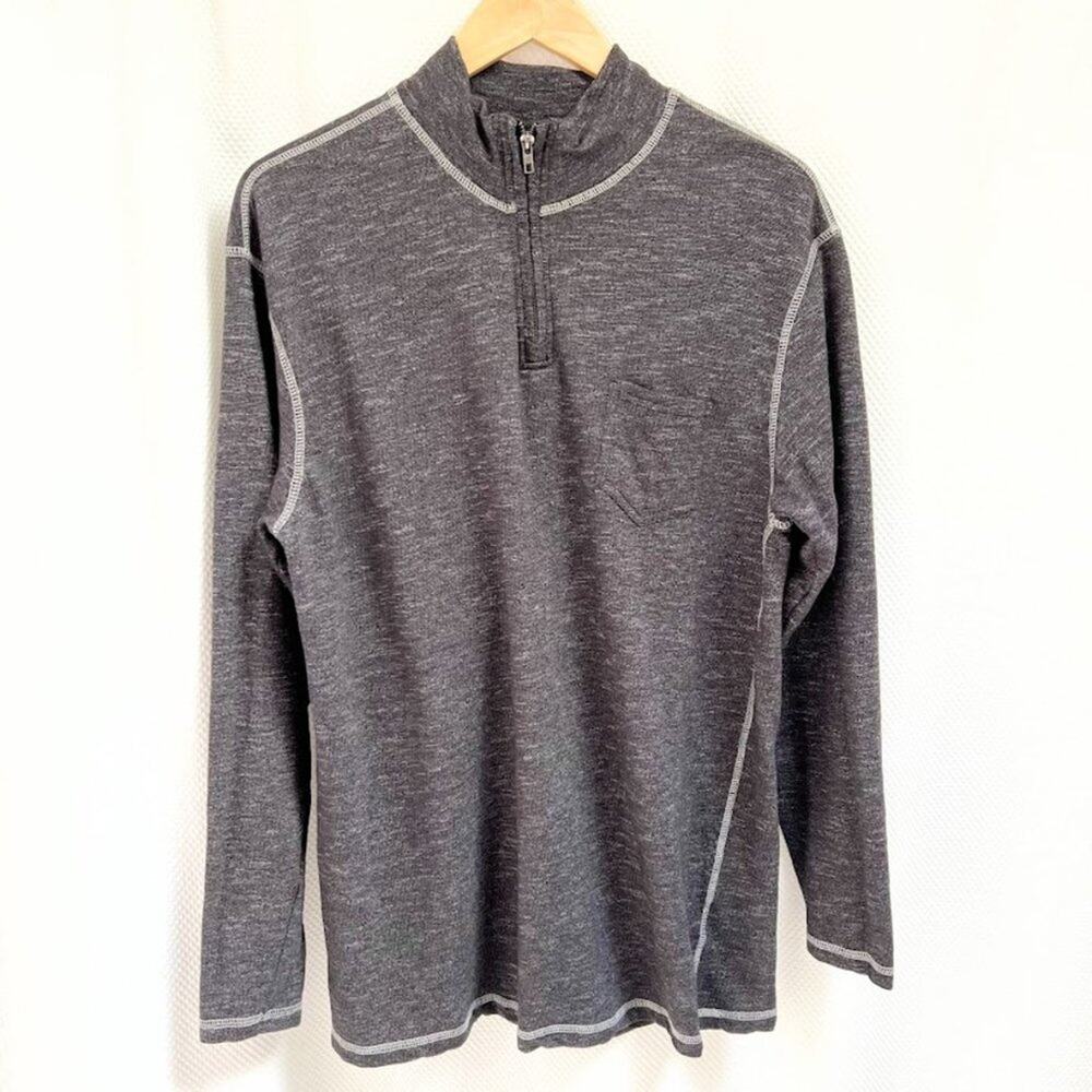 Paper Denim & Cloth Cotton Blend Lightweight 1/4 Zip Pullover Men's SZ XL